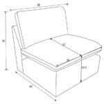 Collins Modular Armless Chair Gray by Coaster Furniture - Image 5