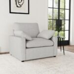 Collins Gray Fabric Power Recliner Chair by Coaster Furniture