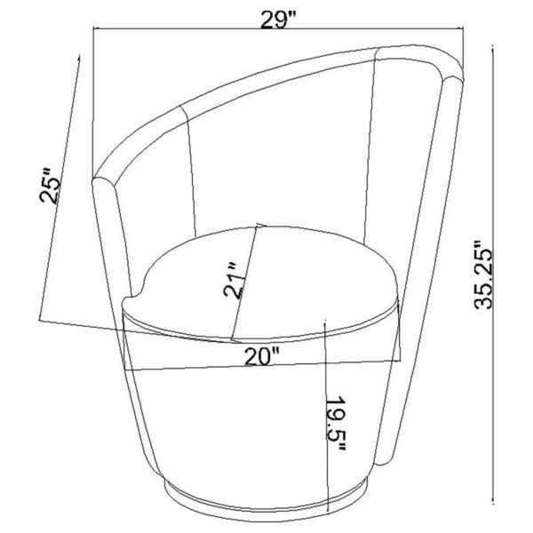 Nueva Blush Velvet Swivel Accent Chair by Coaster Furniture - Image 4