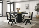 Tottenham 59" Round Dining Table FM3222BK-RT-59-TABLE – Sleek Black by Furniture of America