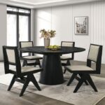 Tottenham 59" Round Dining Table FM3222BK-RT-59-TABLE – Sleek Black by Furniture of America - Image 2