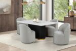 Broager Light Gray Dining Swivel Chair FM3001LG-SC Contemporary by Furniture of America - Image 2