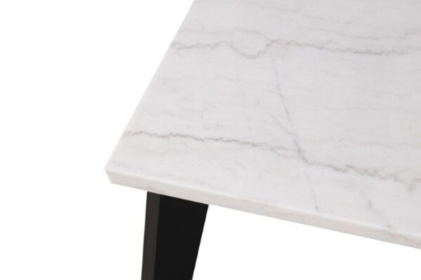 Contemporary  FM3330BK-T Black & White Dining Table – 70" Marble Top by Furniture of America - Image 2