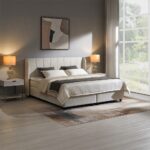 Adonia Queen Bed with Storage in Beige Chenille BD06012Q by ACME