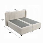 Adonia Queen Bed with Storage in Beige Chenille BD06012Q by ACME - Image 4