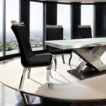 Chrome Dining Table with Sintered Stone Top  FM33002SV-T by Furniture of America