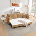 Cadie Sofa Bed with 2 Pillows in Mocha Chenille LV05940 By ACME - Image 2