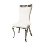 Palazzo White Silver Dining Chair FM33010WH-SC-2PK Modern Glamour by Furniture of America
