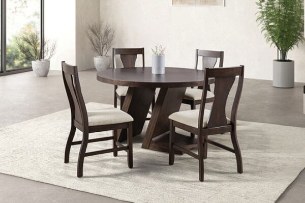 Holsworthy Round Espresso Dining Table FM3600ES-RT Contemporary Charm by Furniture of America - Image 2