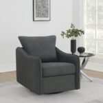 Madia Swivel Glider Chair Charcoal by Coaster Furniture