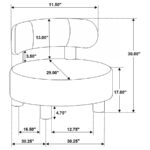 Zonie Bouclé Accent Chair Blue by Coaster Furniture - Image 4