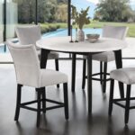 Sabro Round Counter Height Table FM3330BK-PRT-TABLE by Furniture of America