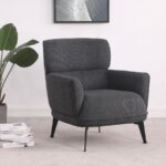 Andrea Upholstered Crecent Arm Accent Chair Gray by Coaster Furniture