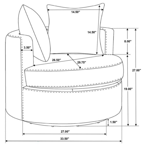 Debbie Upholstered Swivel Accent Chair Camel by Coaster Furniture - Image 4