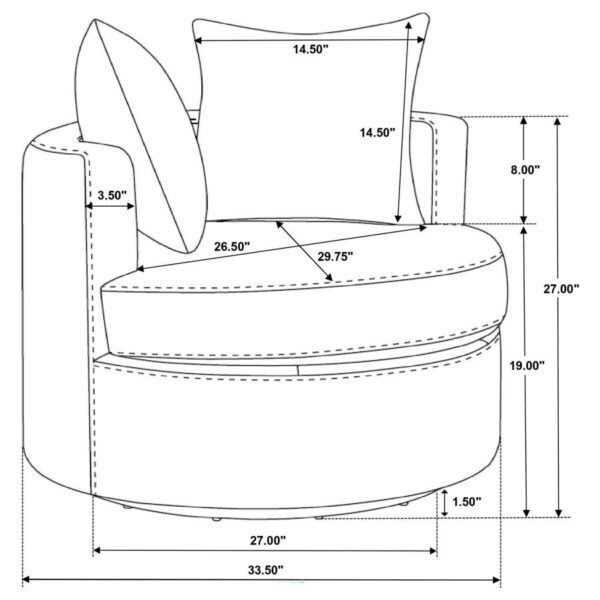 Debbie Swivel Accent Chair Burnt Orange by Coaster Furniture - Image 5