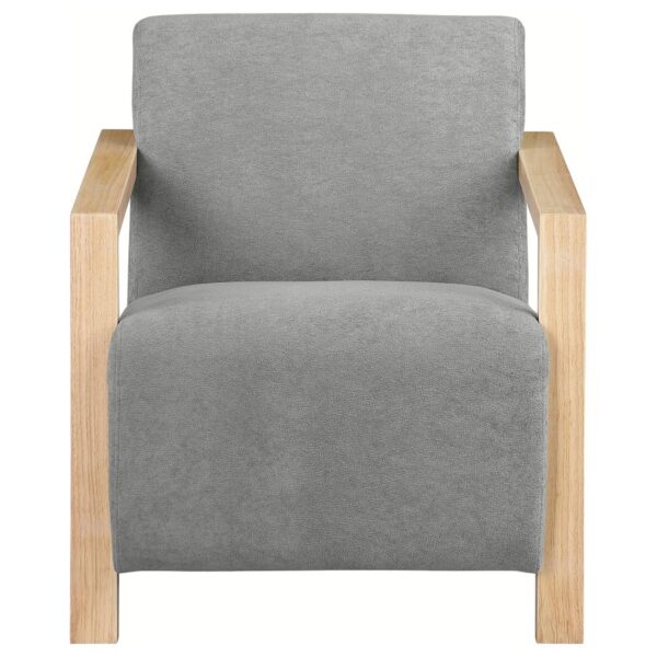 Diego Accent Arm Chair with Wood Arms Gray by Coaster Furniture - Image 3