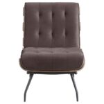 Aloma Tufted Armless Accent Chair Brown by Coaster Furniture - Image 3