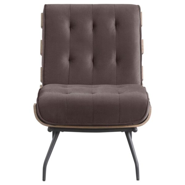 Aloma Tufted Armless Accent Chair Brown by Coaster Furniture - Image 3