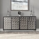 Beckham 4-Door Cabinet FM-AC9000SV Modern Contemporary Storage by Furniture of America