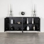 Beckham 4-Door Cabinet FM-AC9000SV Modern Contemporary Storage by Furniture of America - Image 4
