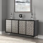 Beckham 4-Door Cabinet FM-AC9000SV Modern Contemporary Storage by Furniture of America - Image 5