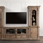 Seven Oaks Entertainment Center FM5418AK-TV-SET Traditional Weathered Oak by Furniture of America