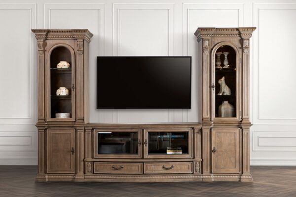 Seven Oaks Entertainment Center FM5418AK-TV-SET Traditional Weathered Oak by Furniture of America - Image 6