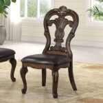 Leovanni Side Chair FM31003DB-SC-2PK – Traditional Dark Brown by Furniture of America