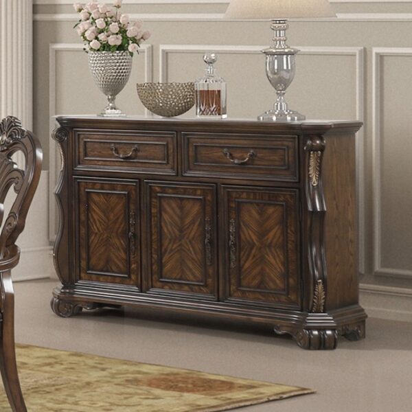 Hutch & Buffet FM31003DB-HB-SET – Traditional Dark Brown by Furniture of America - Image 6