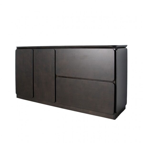Sargans Sideboard FM30000BK-SV – Mid-Century Modern Black Solid Wood by Furniture of America - Image 2