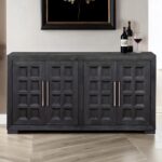 Modern Contemporary Weathered Black 4 Door Cabinet by Furniture of America