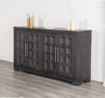 Modern Contemporary Weathered Black 4 Door Cabinet by Furniture of America - Image 2