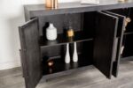 Modern Contemporary Weathered Black 4 Door Cabinet by Furniture of America - Image 4