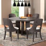 Modern Ash Gray Round Dining Table by Furniture of America