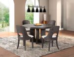 Modern Ash Gray Round Dining Table by Furniture of America - Image 2