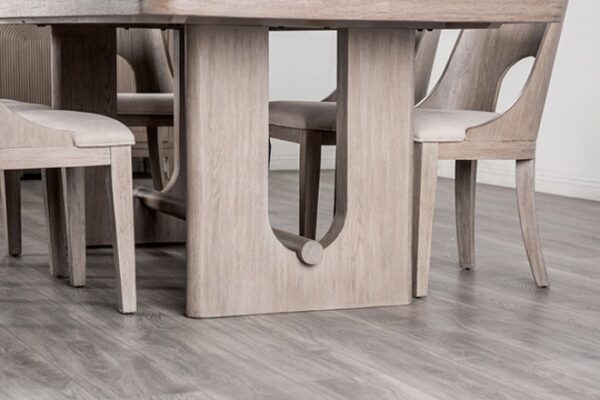 Modern White Oak Rect. Dining Table by Furniture of America - Image 4