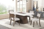 Grasten Dark Walnut contemporary dining room table by Furniture of America - Image 2