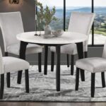 Sabro contemporary round dining room tables by Furniture of America