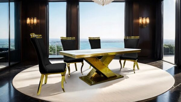 Palazzo Glam Gold Dining Table by Furniture of America - Image 3