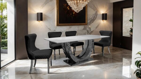 Portanova Glam Chrome Dining Table by Furniture of America - Image 2