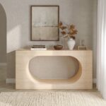 Inca Travertine Stone Console Table AC04737 By ACME