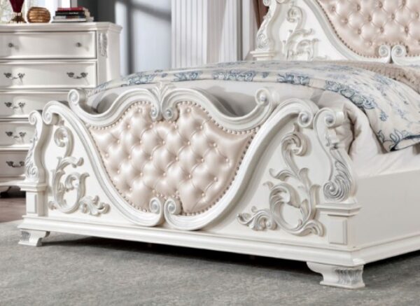 Esparanza 4 Pc Queen Bedroom Set Traditional Pearl White by Furniture of America - Image 3