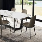 Norelli Dining Table Contemporary Silver/White by Furniture of America