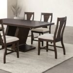 Holsworthy Espresso 7 Pc Dining Table Set Contemporary by Furniture of America