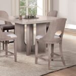 Sterling West Square Counter Ht. Table Modern White Oak by Furniture of America