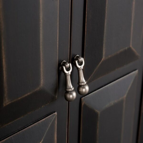 Viggo 4 Door Cabinet Modern Farmhouse Weathered Black by Furniture of America - Image 3