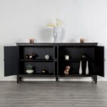 Viggo 4 Door Cabinet Modern Farmhouse Weathered Black by Furniture of America - Image 4
