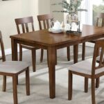 Medford 7 PC. Dining Table set Walnut/Beige Transitional by Furniture of America