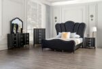 Melodi Parc 4 Pc Queen Bedroom Set Glam Black By Furniture Of America - Image 4