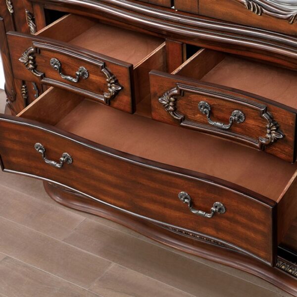 Normandy Hutch & Buffet Traditional Brown Cherry by Furniture of America - Image 4